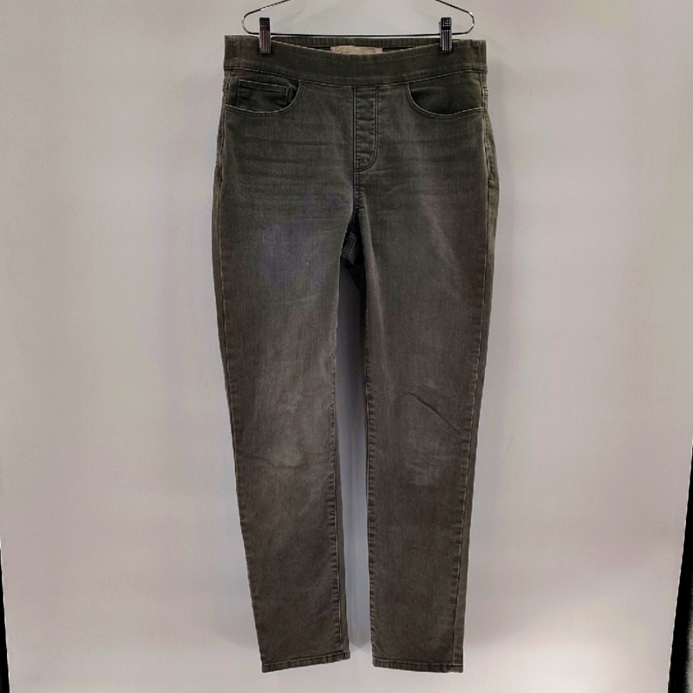 Soft Surroundings Green Stretch Elastic Waist Pants Size Small With Pockets